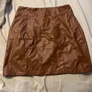 Brown Leather Skirt
